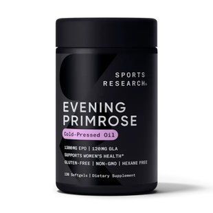 Олія вечірньої примули, Evening Primrose, Sports Research, 1300 мг, 120 гелевих капсул