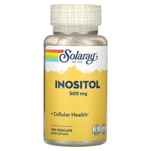 Инозитол, Inositol, Solaray, 500 мг, 100 вегетарианских капсул