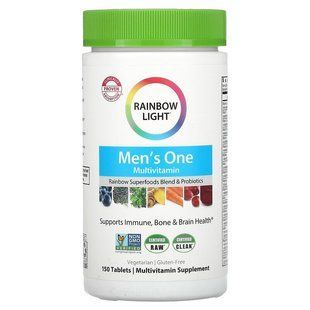Вітаміни для чоловіків, Food-Based Multivitamin, Men`s One, Rainbow Light, 150 таблеток
