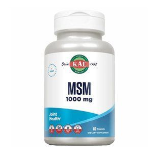 МСМ, MSM, KAL, с витамином C, 1000 мг, 80 таблеток