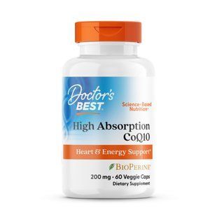 Коензим Q10, High Absorption CoQ10 with BioPerine&reg;, Doctor's Best, з біоперином, 200 мг, з високим ступенем засвоєння, 60 веганських капсул