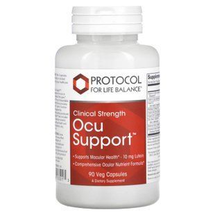 Підтримка здоров'я очей, Ocu Support, Protocol for Life Balance, клінічна сила, 90 рослинних капсул