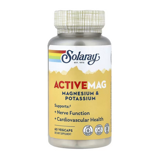 Магній малат з калієм, ActiveMag, Solaray, 210 мг, 60 вегетаріанських капсул