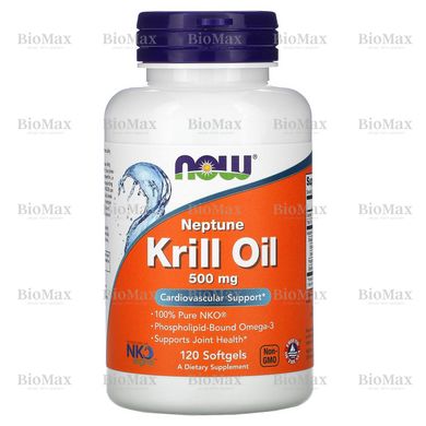 Масло криля, Krill Oil, Now Foods, 500 мг 120 капсул