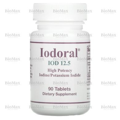 Йод, йодид калия, Iodoral, Iodine/Potassium Iodide, Optimox Corporation, 12,5 мг, 90 таблеток