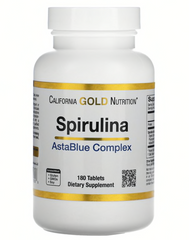 Спіруліна з астаксантином, Spirulina AstaBlue, California Gold Nutrition, 180 таблеток