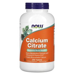 Цитрат кальция, Calcium Citrate, Now Foods, 250 таблеток