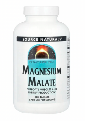 Магний малат, Magnesium Malate, Source Naturals, 1250 мг, 180 таблеток