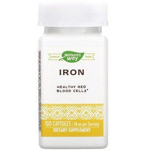 Залізо, Iron, Nature's Way, 18 мг, 100 капсул