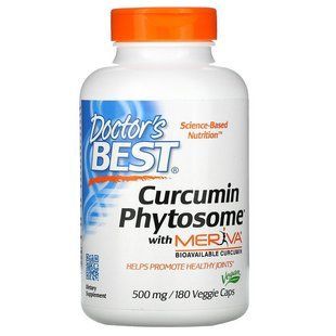 Фитосома куркумина, Curcumin Phytosome with Meriva, Doctor's Best, 500 мг, 180 капсул