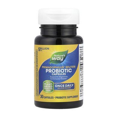 Пробиотики, Primadophilus Reuteri Probiotic, Nature's Way, 5 млрд КОЕ, 30 капсул