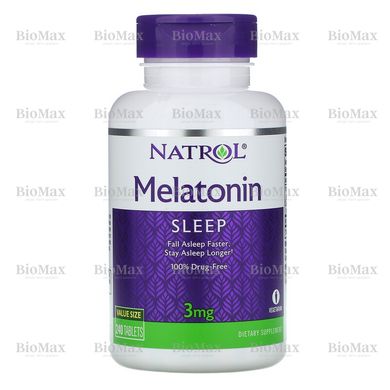 Мелатонін, Melatonin, Natrol, 3 мг, 240 таблеток