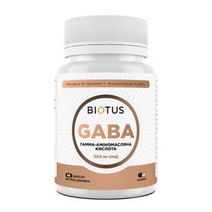 ГАМК (гамма-аміномасляна кислота), GABA, Biotus, 60 капсул