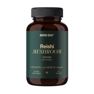 Гриб рейші, Reishi Mushroom, Mind Shi, органік, екстракт 10:1, 1000 мг, 60 вегетаріанських капсул