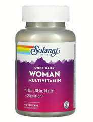 Мультивитамины для женщин 40+, Woman Multi-Vita-Min, Solaray, 1 в день, 90 капсул