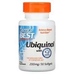Убихинол, Ubiquinol with Kaneka, Doctor's Best, 200 мг, 30 мягких таблеток