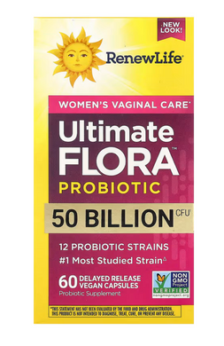 Вагінальний пробіотик для жінок, Ultimate Flora, Women's Vaginal Probiotic, Renew Life, 50 млрд КУО, 60 вегетаріанських капсул