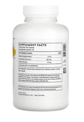 Пищеварительные ферменты, Digestive Enzymes, Thorne Research, 180 капсул