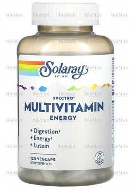 Мультивітаміни для енергії, Spectro Energy Multivitamin, Solaray, 120 капсул