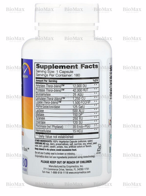 Ферменти для травлення, Complete Enzyme Formula, Enzymedica, Digest, 180 капсул