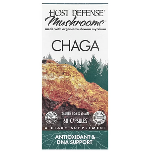 Чага, Chaga, Host Defense, Mushrooms&trade;, антиоксидант та підтримка ДНК, 60 капсул
