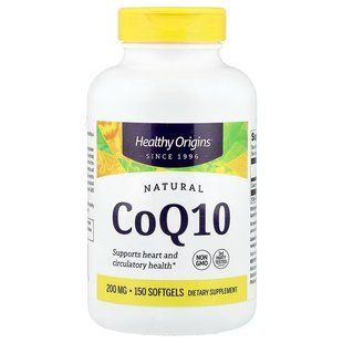Коензим Q10, Kaneka Q10 (CoQ10), Healthy Origins, натуральний, 200 мг, 150 м'яких капсул