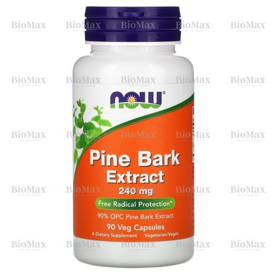 Екстракт соснової кори, Pine Bark Extract, Now Foods, 240 мг, 90 рослинних капсул
