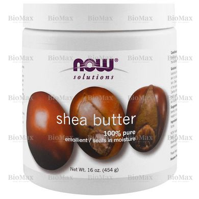Масло Ши, Shea Butter, Now Foods, Solutions, 454 мл