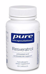Ресвератрол, Resveratrol, Pure Encapsulations, для антиоксидантной и сердечно-сосудистой поддержки, 40 мг, 120 капсул