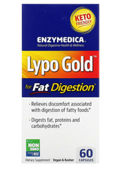 Ферменты для переваривания жиров, Lypo Gold, Enzymedica, 60 капсул