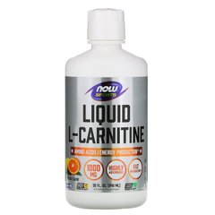 Карнитин жидкий L-Carnitine Sports, Now Foods, 1000 мг 946 мл