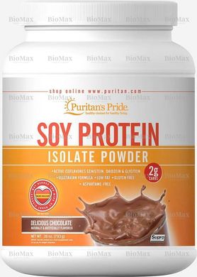 Соєвий протеїн, Soy Protein Isolate, Puritan's Pride, порошок, смак шоколаду, 793 г