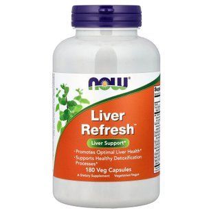 Підтримка печінки, Liver Refresh, Now Foods, 180 вегетаріанських капсул