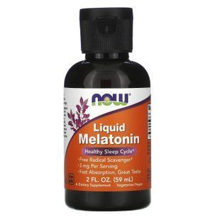 Мелатонін, Melatonin, Now Foods, 3 мг, рідкий, 59 мл