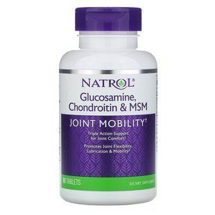 Для суглобів, Glucosamine Chondroitin & MSM, Natrol, 90 таблеток