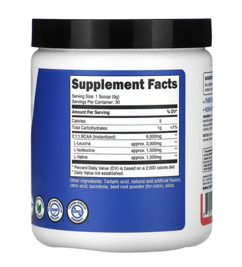 BCAA амінокислоти, Nutricost, Performance, кавун, 279 г