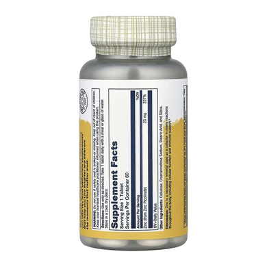 Цинк пиколинат, Zinc Picolinate, Solaray, 25 мг, 60 таблеток