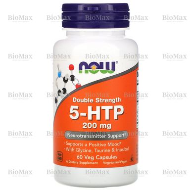 5-гидрокси L-триптофан, 5-НТР, Now Foods, 200 мг, 60  капсул