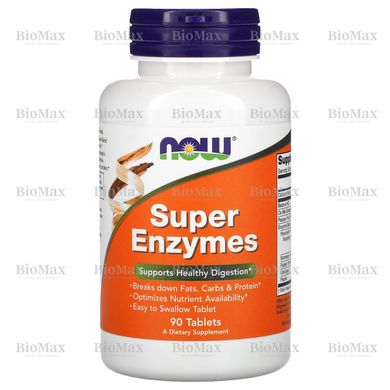 Травні ферменти, Super Enzymes, Now Foods, 90 таблеток