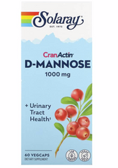 D-манноза с экстрактом клюквы, D-Mannose, Solaray, здоровье мочевыводящих путей, 60 капсул