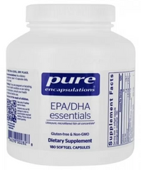 Основные ЭПК/ДГК, EPA/DHA essentials, Pure Encapsulations, ультрачистый, молекулярно-дистиллированный концентрат рыбьего жира, 500 мг, 180 капсул
