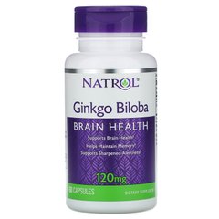 Гінкго Білоба, Ginkgo Biloba, Natrol, 120 мг 60 капсул