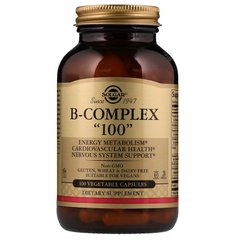 Комплекс витаминов В-100, B-Complex "100", Solgar, 100 капсул