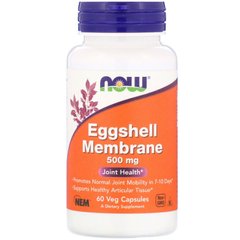 Яєчна шкаралупа, Eggshell Membrane, Now Foods, 500 мг, 60 капсул