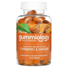 Жувальні таблетки для дорослих з куркумою і імбиром, смак тропічних фруктів, Gummiology, 90 таблеток
