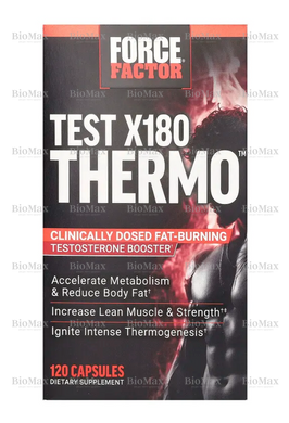 Жиросжигатель термогенный, стимулятор тестостерону, Test X180 Thermo™, Force Factor, 120 капсул