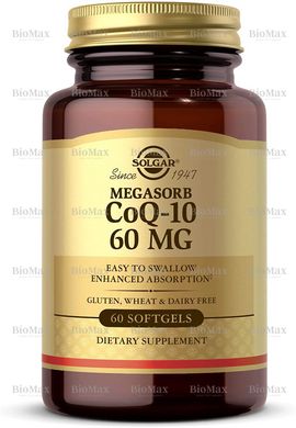 Коензим Q10 доповнений, CoQ-10 Megasorb, Solgar, 60 мг, 60 капсул