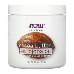Масло какао з олією жожоба (Cocoa Butter, Jojoba Oil), Now Foods, Solutions, 184 мл