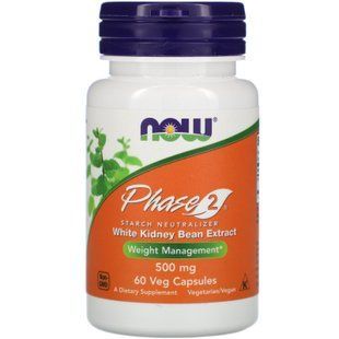 Біла квасоля, Фаза 2, All-Natural Phase 2, Now Foods, 500 мг, 60 капсул