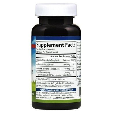 Вітамін Е, Vitamin E, Carlson Labs, 400 МО, 60 капсул